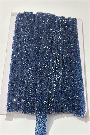 Lacivert Ütüyle Yapışan Şerit Taş Boncuk1,5 Cm 