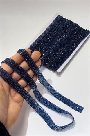 Lacivert Ütüyle Yapışan Şerit Taş Boncuk1,5 Cm 