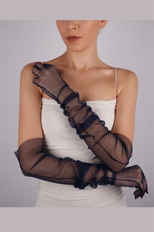Navy Blue Long Stylish Bridal Gloves Tulle Gloves Wedding/Wedding/Party/Costume Gloves
