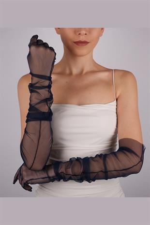 Navy Blue Long Stylish Bridal Gloves Tulle Gloves Wedding/Wedding/Party/Costume Gloves