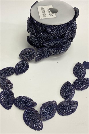 زين حجر على شكل ورقة زرقاء داكنة