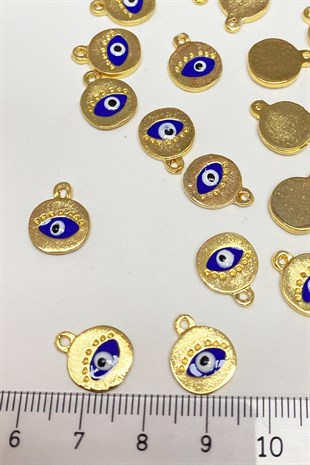 Navy Blue Fish Model Evil Eye Bead Pendant 1 Piece