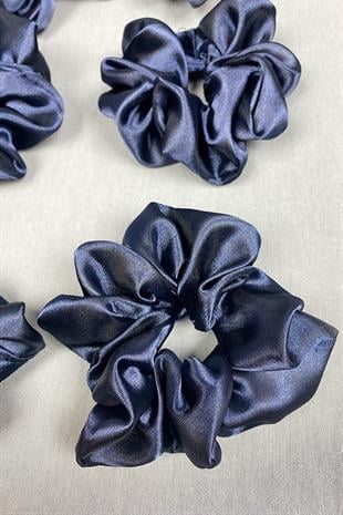 Lacivert6 Lı Saten Saç Lastik Toka Seti