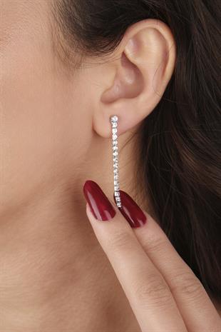 Lade Şık Kristal Taşlı Abiye Kolye Ve Küpe Seti