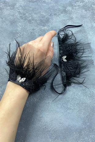 الجملة لافين الدانتيل ريشة زوجين الزفاف سوار اليد التبعي