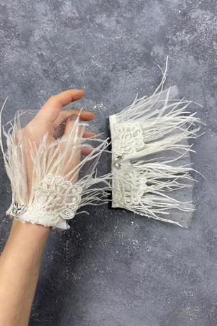 الجملة لافين الدانتيل ريشة زوجين الزفاف سوار اليد التبعي