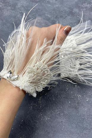 الجملة لافين الدانتيل ريشة زوجين الزفاف سوار اليد التبعي