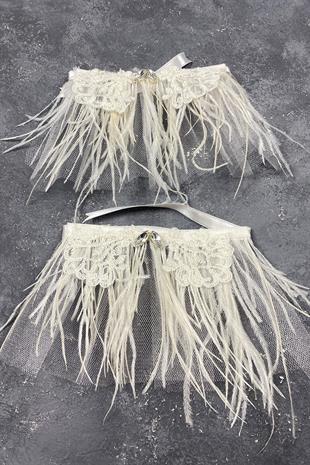 الجملة لافين الدانتيل ريشة زوجين الزفاف سوار اليد التبعي