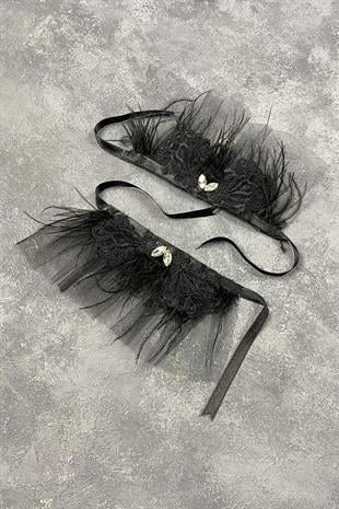 الجملة لافين الدانتيل ريشة زوجين الزفاف سوار اليد التبعي