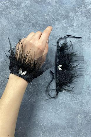 الجملة لافين الدانتيل ريشة زوجين الزفاف سوار اليد التبعي