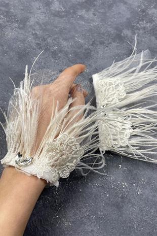 الجملة لافين الدانتيل ريشة زوجين الزفاف سوار اليد التبعي