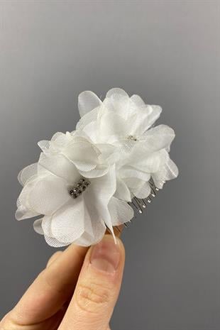 Lazer Çiçekli Taşlı Saç Tokası