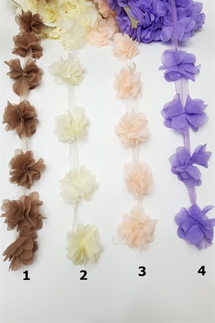 Colorful Laser Cut Tulle Chiffon Flower