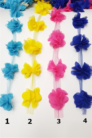 Tül Çiçek Lazer Kesim Şerit