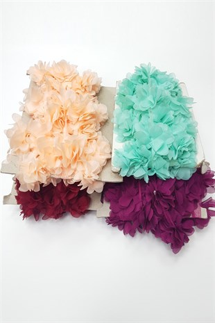 Laser Cut Tulle Floral Ribbon