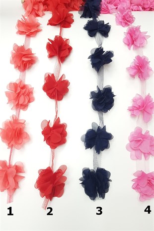 Chiffon Laser Cut Tulle Flower
