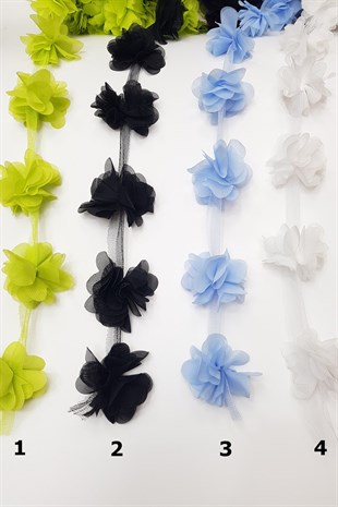 Laser Cut Tulle Chiffon Flower Colorful