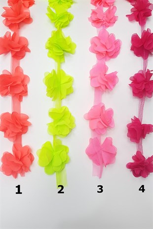 Şifon Tül Çiçek Lazer Kesim