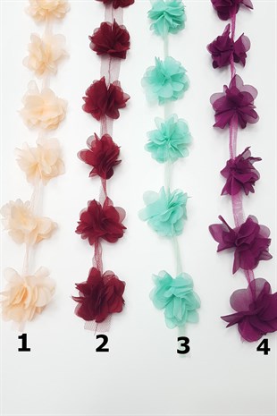 Laser Cut Tulle Floral Ribbon