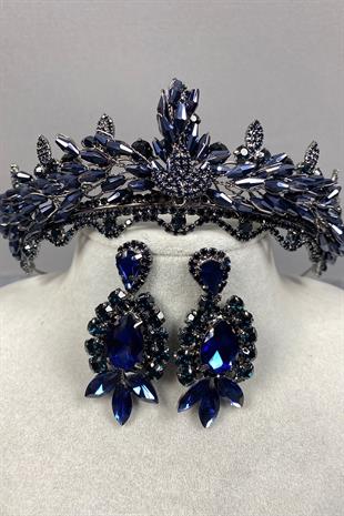 Lena Crystal Bridal Henna Tiara and Stud Earrings Set