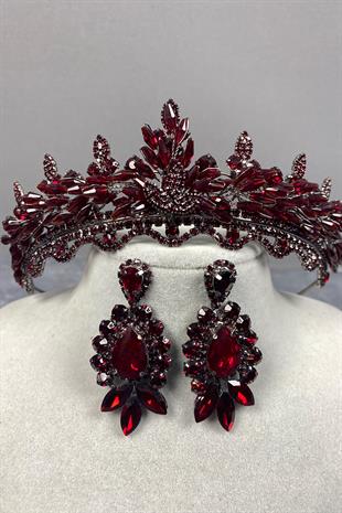 Lena Crystal Bridal Henna Tiara and Stud Earrings Set