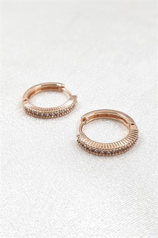 Lena Rose Renk Yuvalı Taşlı Halka Küpe