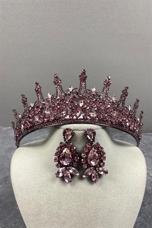 Leonis Bridal Henna Crown And Drop Earrings Set