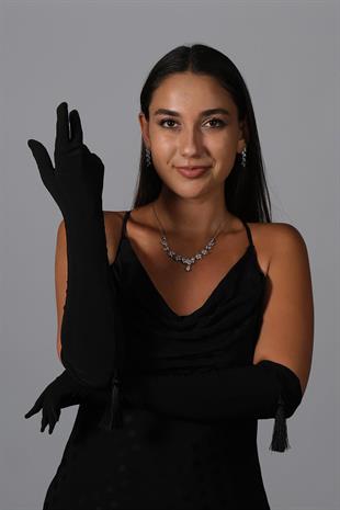 الجملة ليكرا سيندي النسيج Tasseled قفازات طويلة