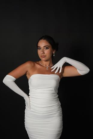 Lycra Sendi Fabric Long Gloves