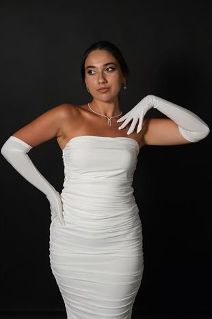 Lycra Sendi Fabric Long Gloves