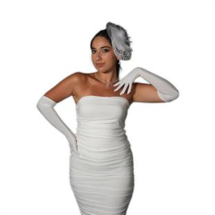 الجملة ليكرا سيندي النسيج قفازات طويلة وقبعة الزفاف Voilet