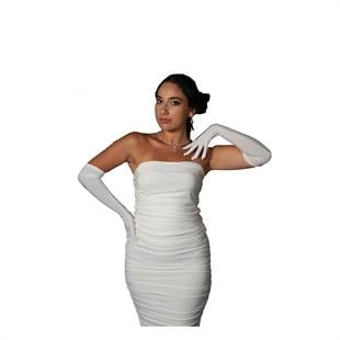 الجملة ليكرا سيندي النسيج قفازات طويلة وقبعة الزفاف Voilet