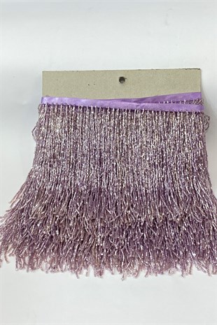 Lila Boncuklu 15 cm Saçak Püskül