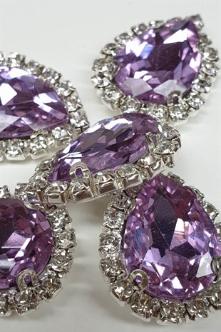 Lilac Drop Cased Studded Stone