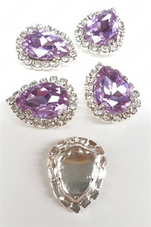 Lilac Drop Cased Studded Stone