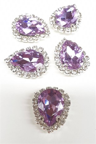Lilac Drop Cased Studded Stone
