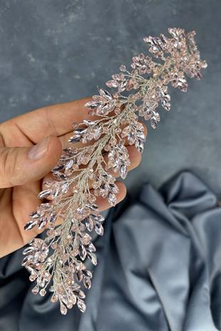 Lila Defne Gelin Tacı Saç Ve Türban Aksesuarı