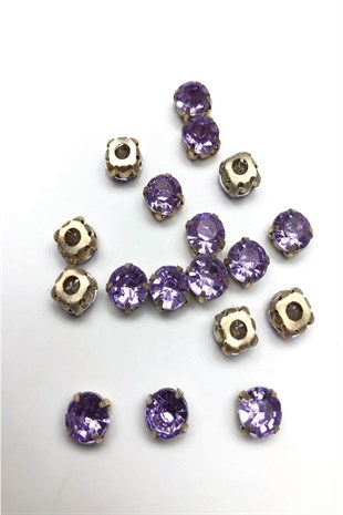 Lilac Framed Plastic Strut Stone 25 pcs