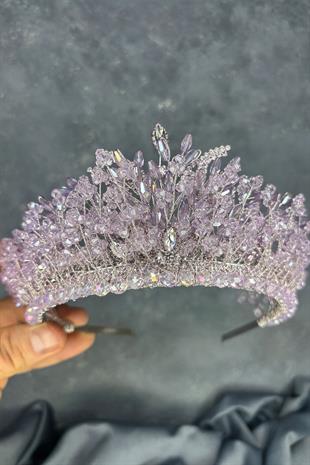 Lilac Livan Beaded Bridal Henna Crown Hair Accessory