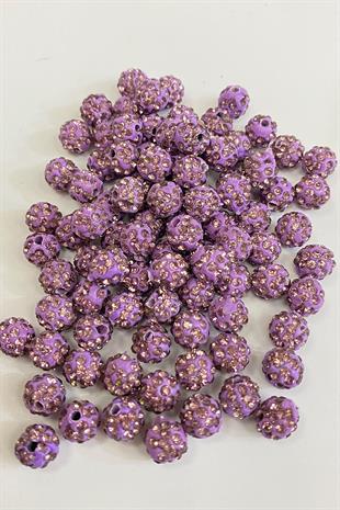 Lilac Shiny Stone Beads 8 mm