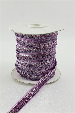 Lilac Color Glittery Velvet Ribbon 1 cm
