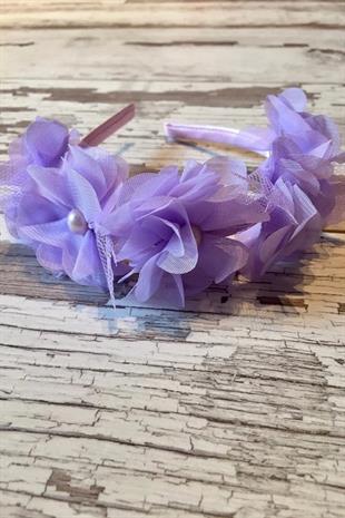 Lilac Chiffon Flower Satin Girls Crown