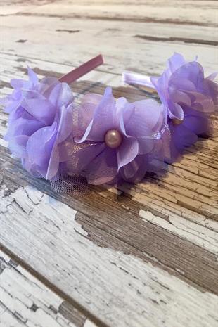 Lilac Chiffon Flower Satin Girls Crown