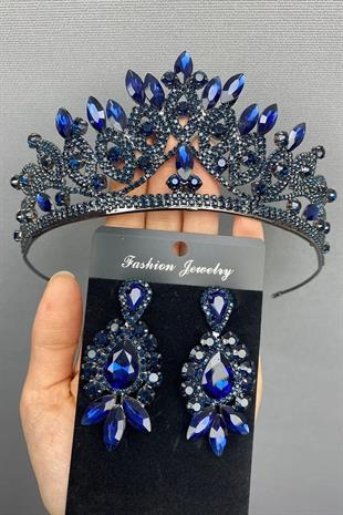 Lilya Gelin Kına Taç Ve Küpe Seti