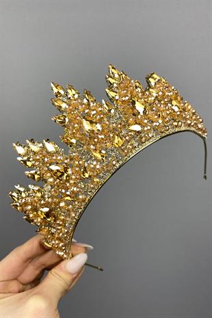 Lotus Bead Embroidered Bridal Henna Crown