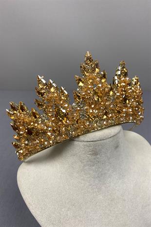 Lotus Bead Embroidered Bridal Henna Crown