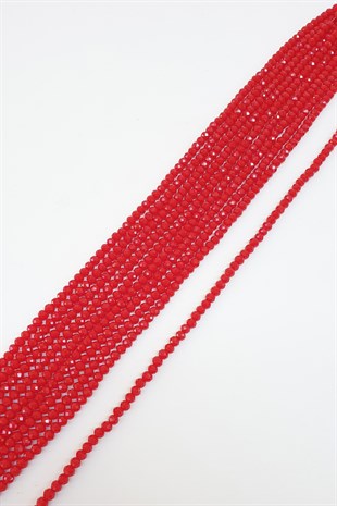 Mat Açık Kırmızı Kristal Boncuk 6 Mm