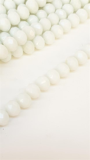 Mat Beyaz Kristal Boncuk 8 mm