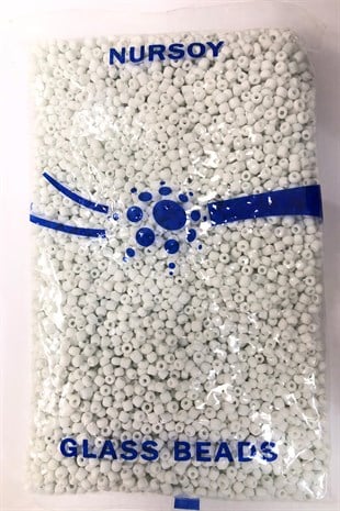 Mat Beyaz Kum Boncuk 4 mm 500 gr