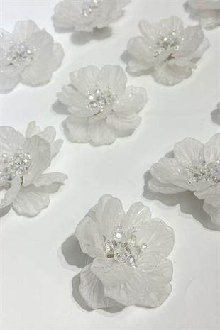 ماتي الأبيض أم اللؤلؤ ورقة كريستال مطرز بروش اللؤلؤ